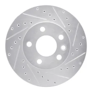 R1 Concepts EDZ-74043R Brake Rotor Drilled and Slotted Silver
